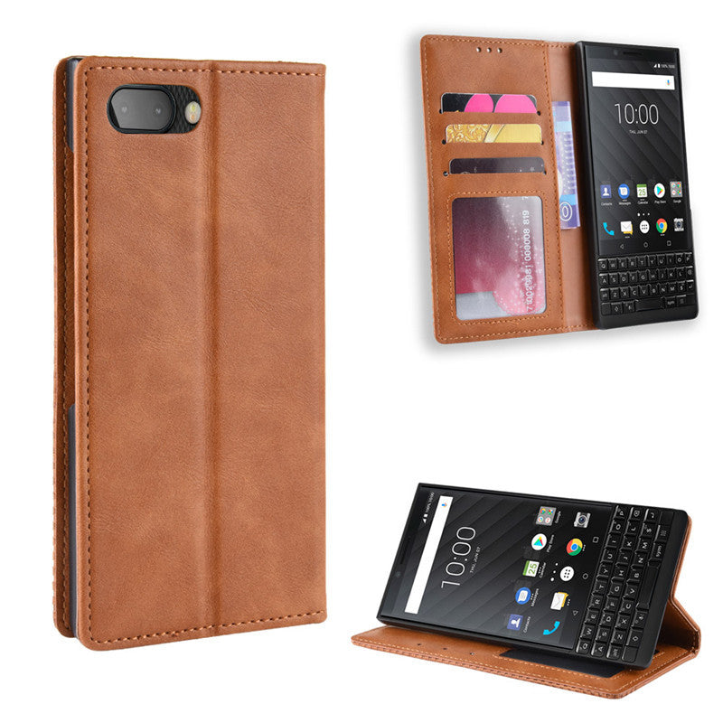 BlackBerry Key2 Leather Flip Case Premium Multi Color