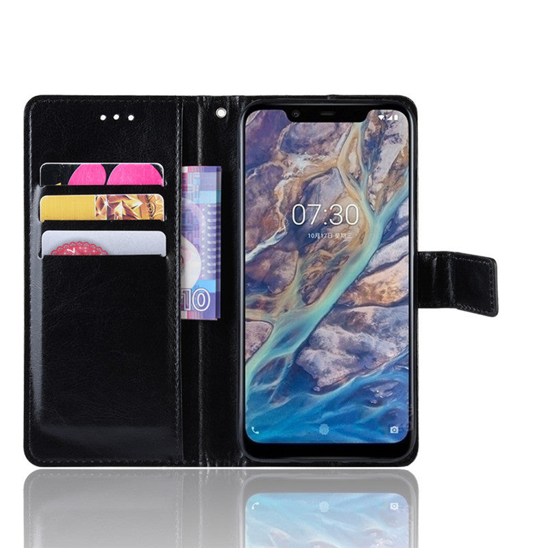 Nokia 8.1 Flip Leather Case with Stand & Lanyard
