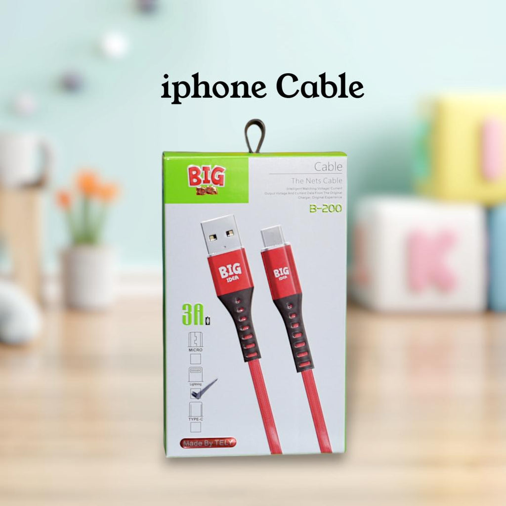 iPhone Fast Charging Cable Red Black Copper Core