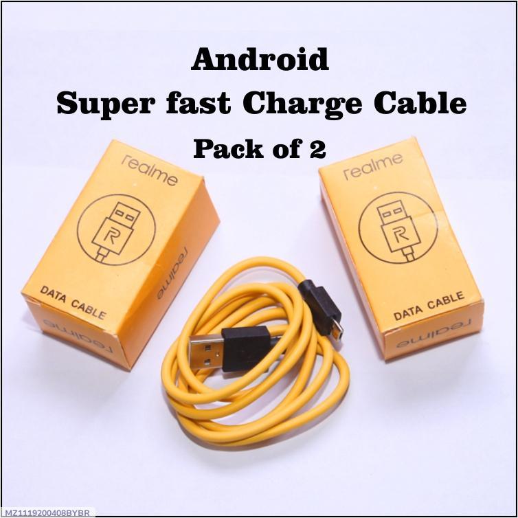Realme Super Fast Charging Cable Pack of 2 Yellow