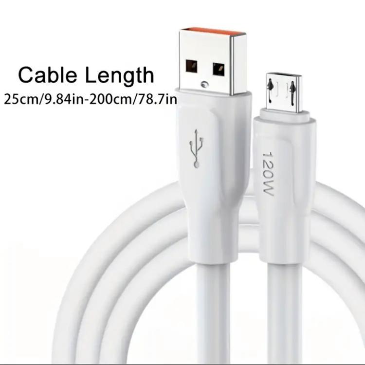 Micro-USB Fast Charging Cable Pack of 2 White