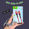 Big Idea B-200 3A Fast Charging Cable Red Black Braided
