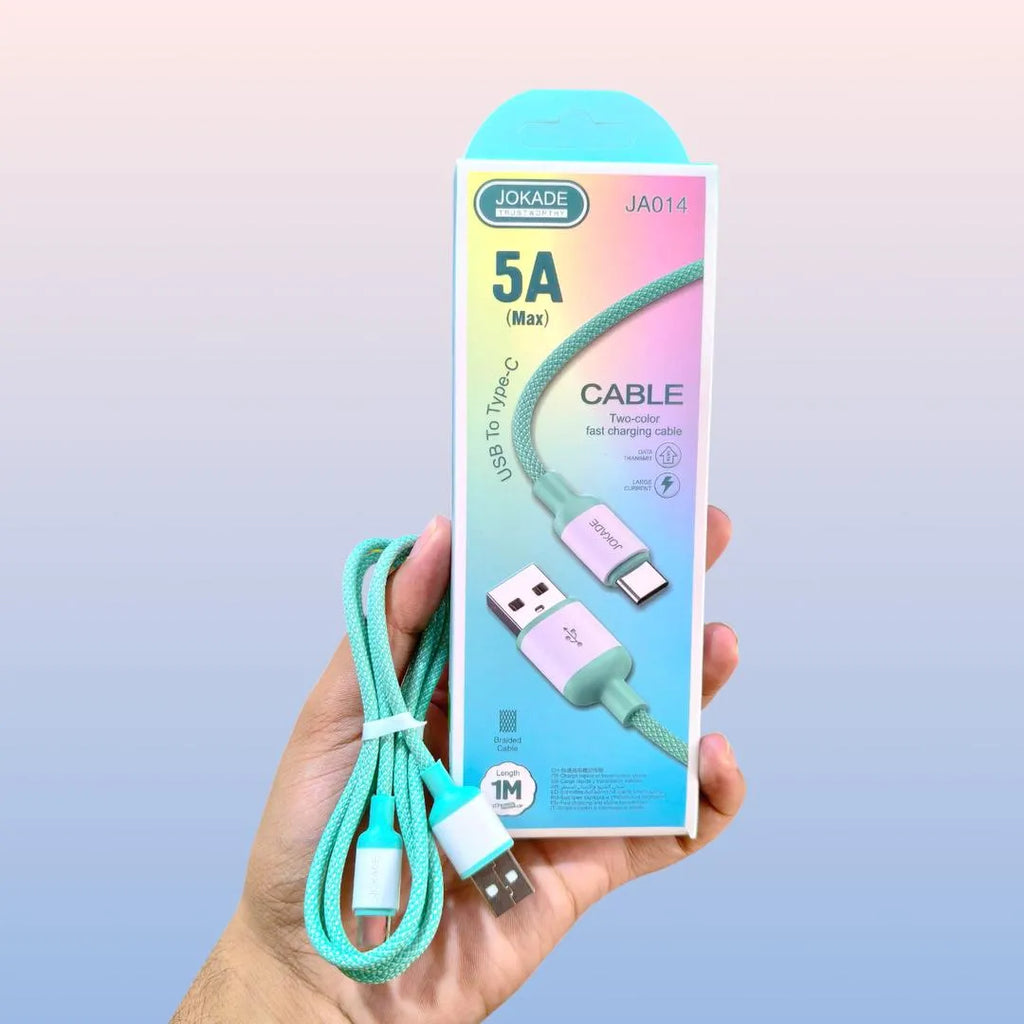 USB-C to Type-C Cable 5A Braided Green