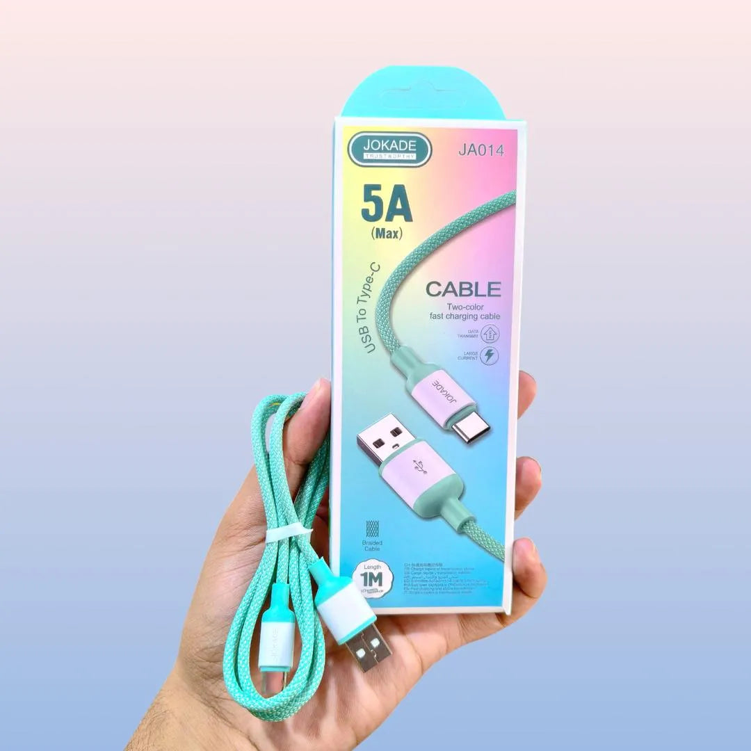 USB-C to Type-C Cable 5A Braided Green