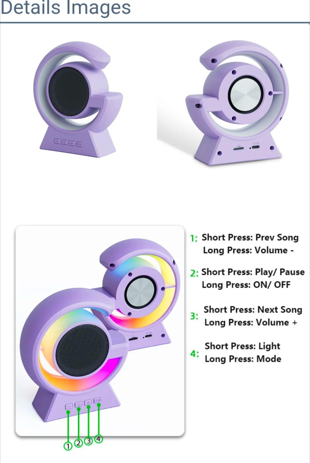 Touch Lamp Wireless Speaker with RGB Lighting & Voice Control