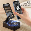 3-in-1 BT Speaker Phone Stand Black Foldable