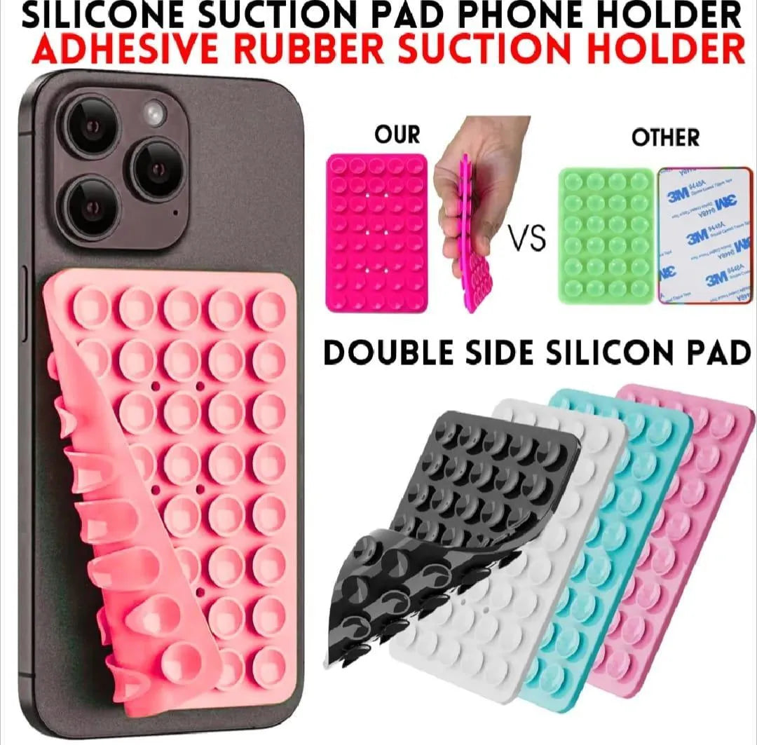 Double Sided Silicone Suction Pad for Phones Black White