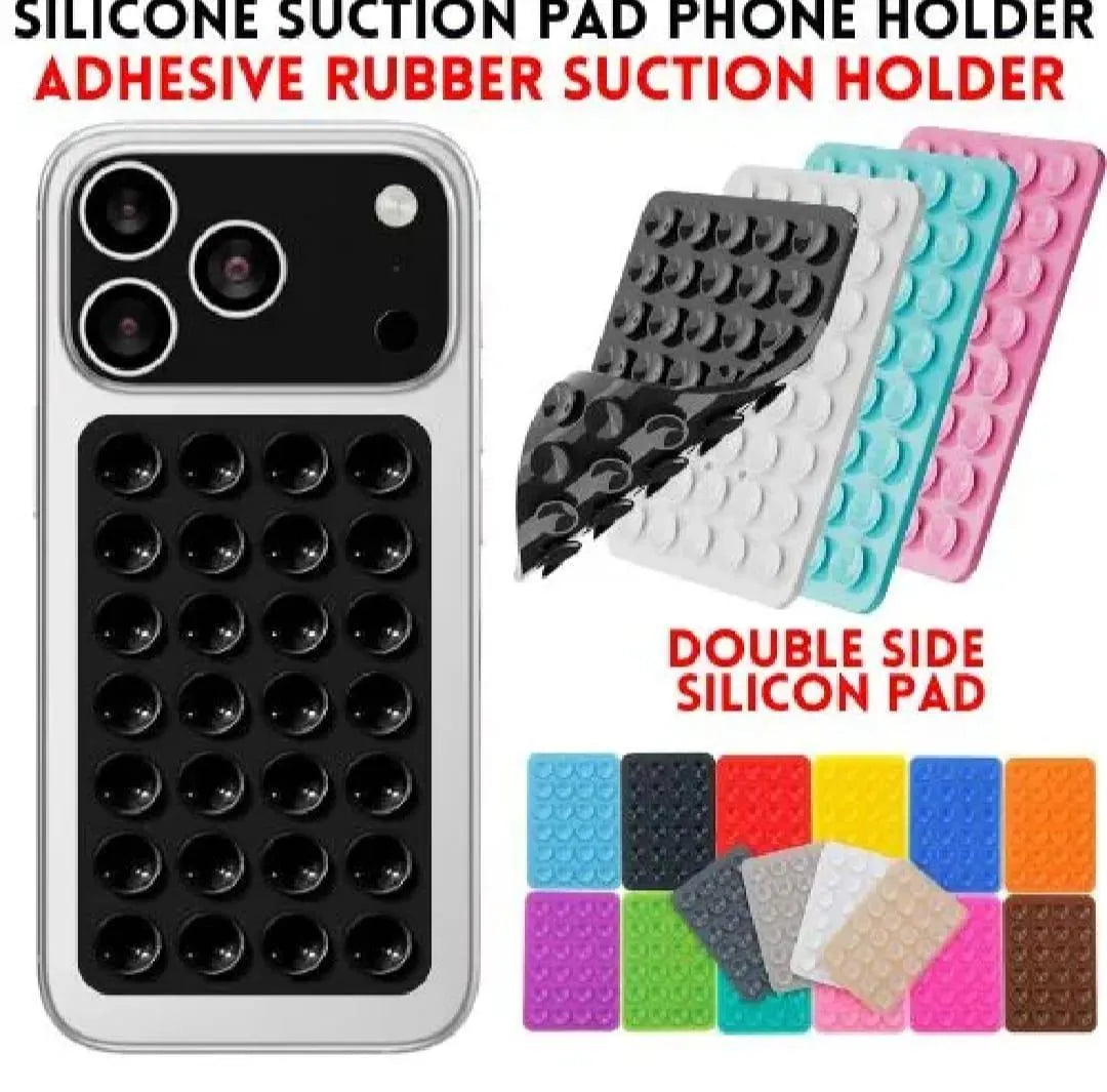 Double Sided Silicone Suction Pad for Phones Black White