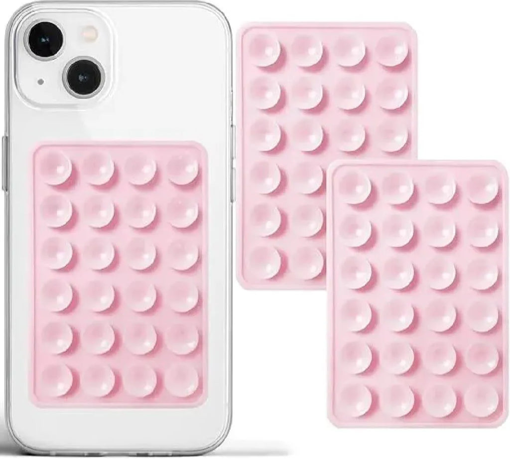 Double Sided Silicone Suction Pad for Phones Black White