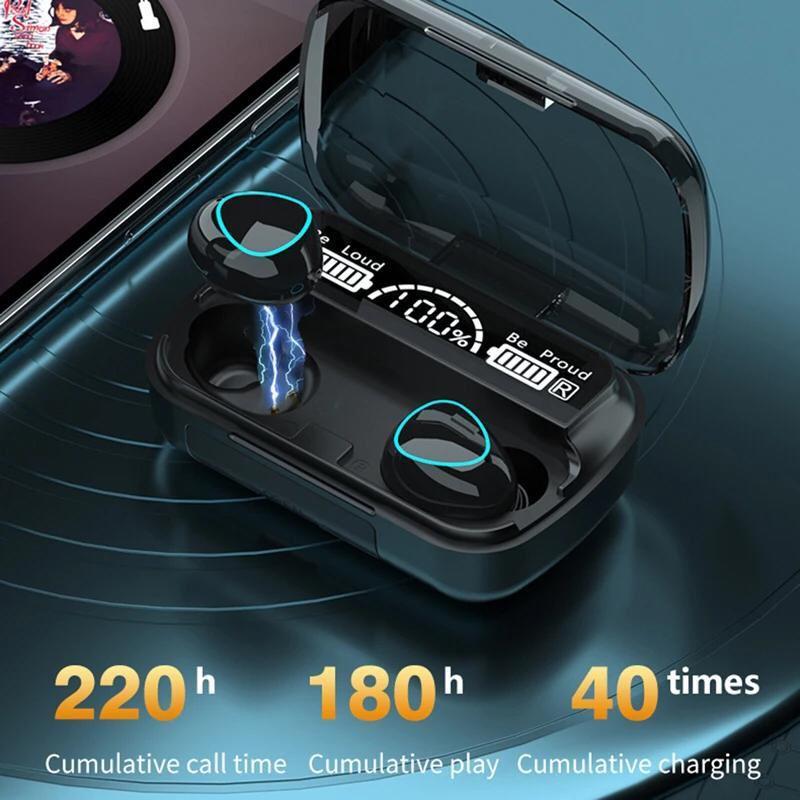 Bluetooth 5.0 Earbuds Black Active Noise Cancellation