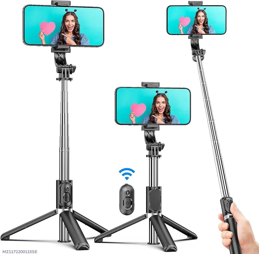 Portable Black Selfie Stick Tripod with WiFi Remote