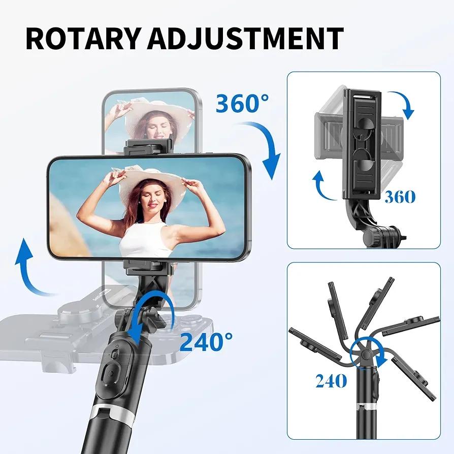 Portable Black Selfie Stick Tripod with WiFi Remote