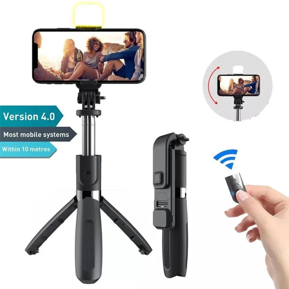 Black Wireless Selfie Stick with Remote Control