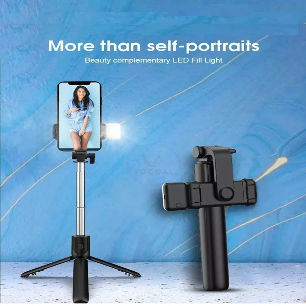 Black Wireless Selfie Stick with Remote Control