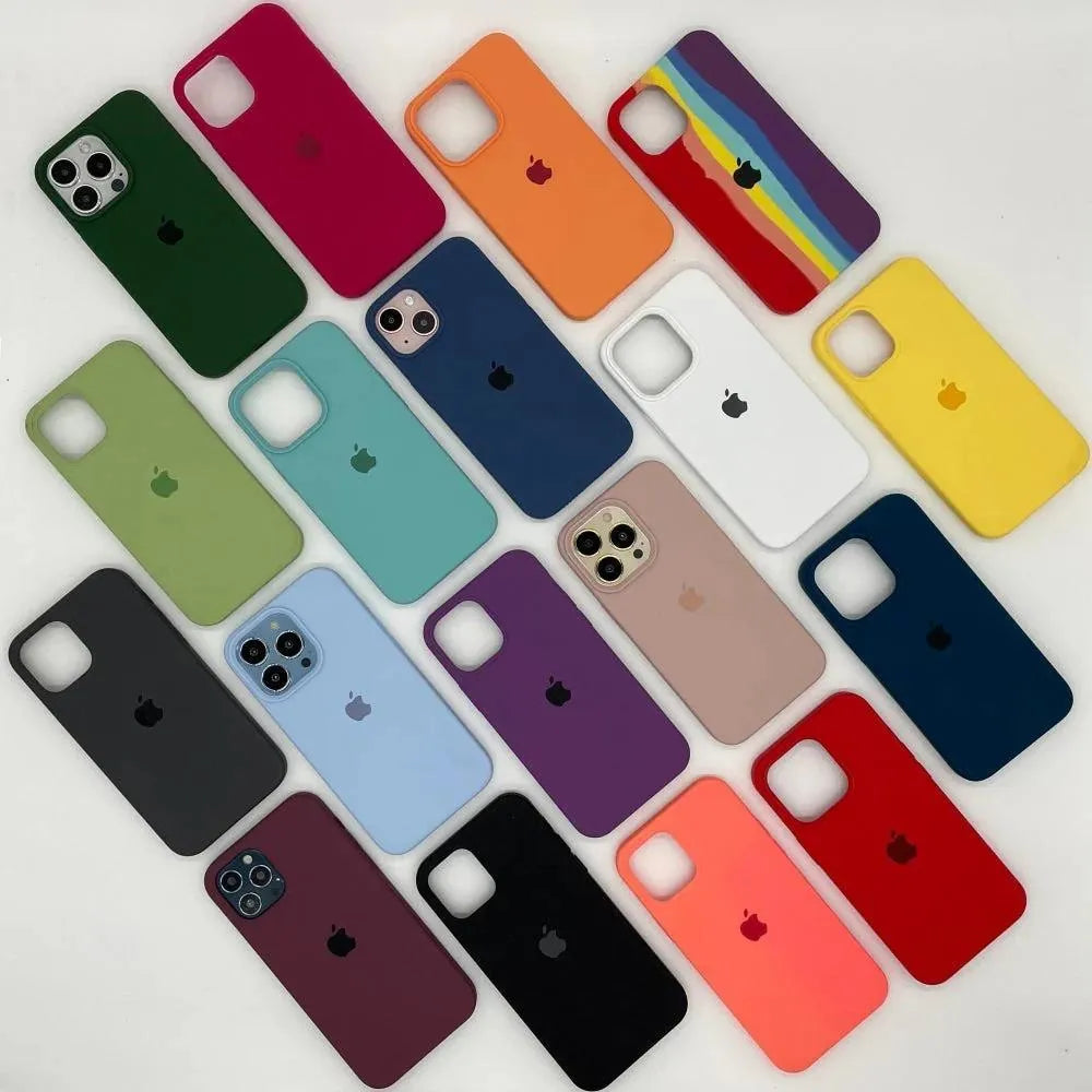 iPhone 13 Pro Max Silicone Case Black Blue Green Vintage