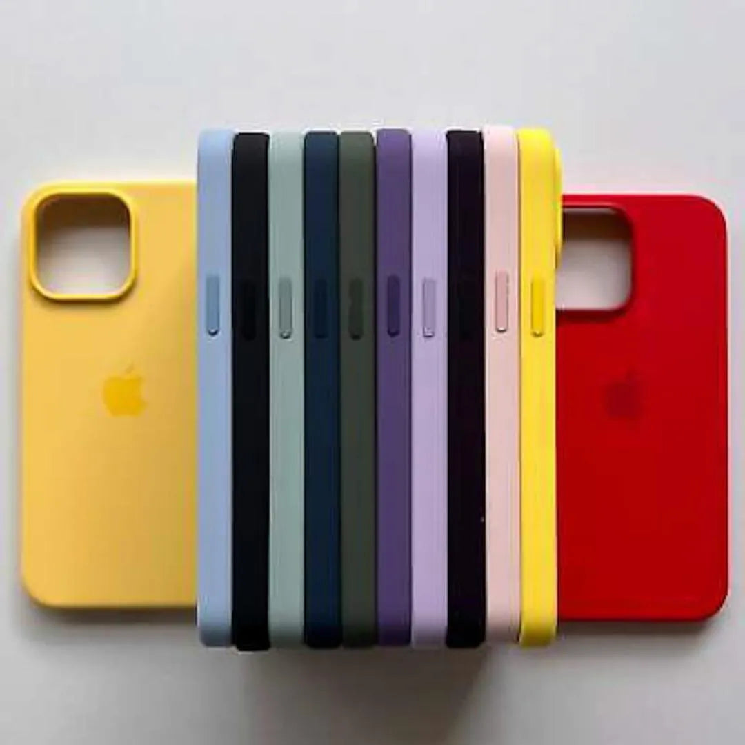 iPhone 14 Pro Silicone Case - Vintage Blue Green Off White