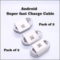 Android Super Fast Charge Cables Pack of 2 White
