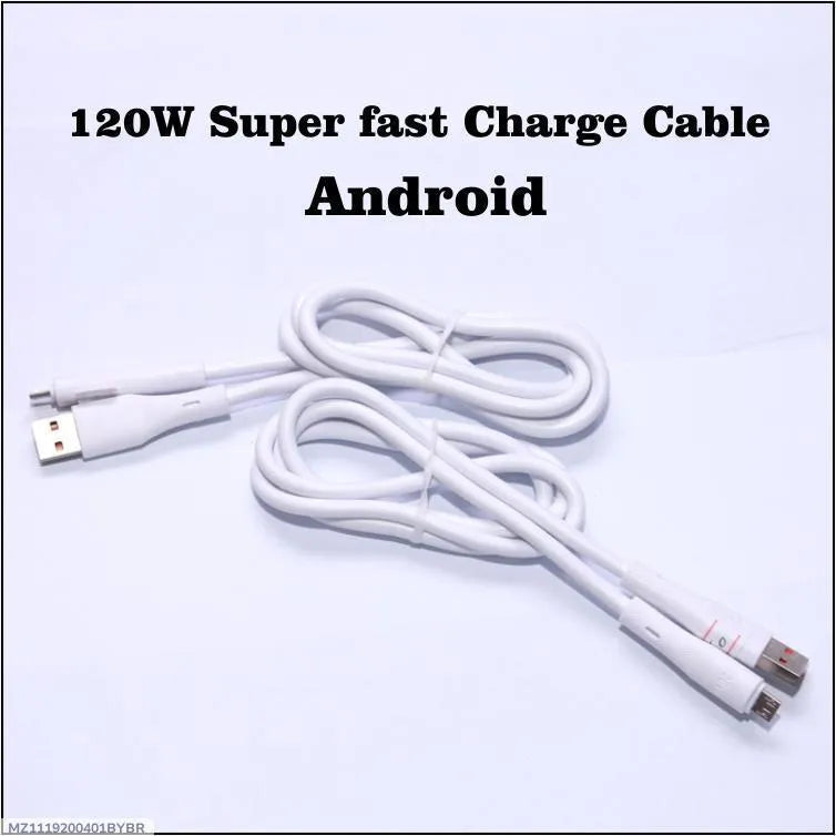Android Super Fast Charge Cables Pack of 2 White