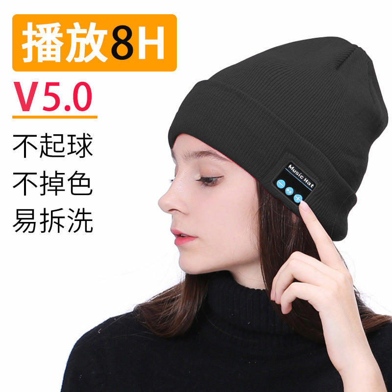 Bluetooth Music Hat V5.0 Waterproof Black