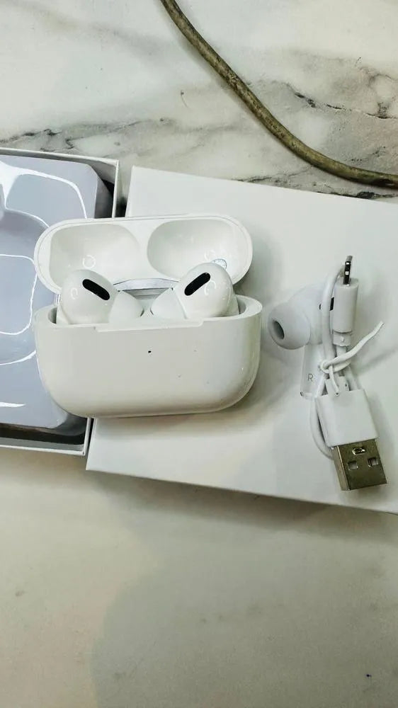 White Wireless Earbuds with Charging Case