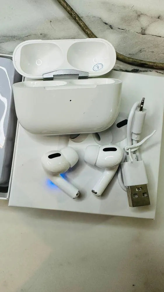 White Wireless Earbuds with Charging Case