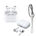 White Wireless Earbuds with Charging Case & Cord