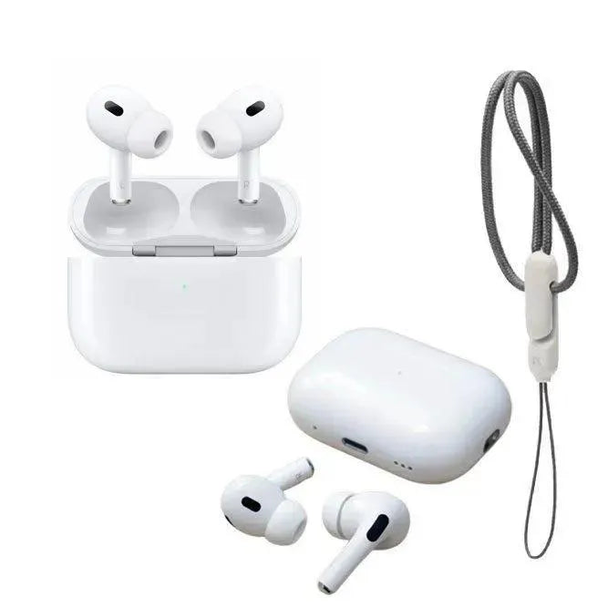 White Wireless Earbuds with Charging Case & Cord
