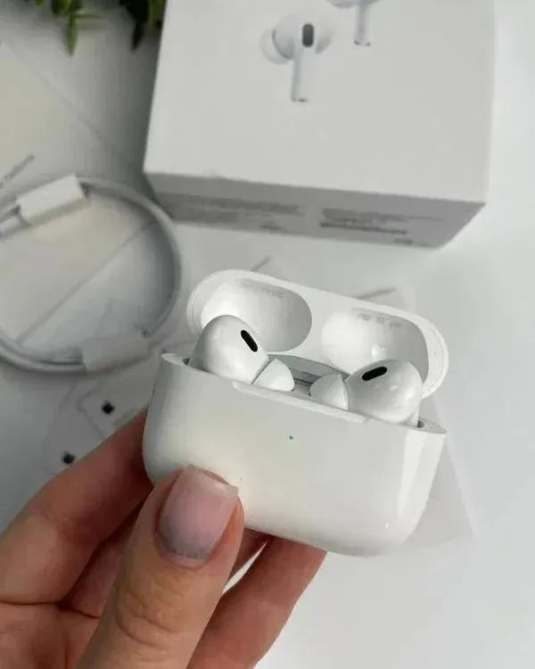 White Wireless Earbuds with Charging Case & Cord