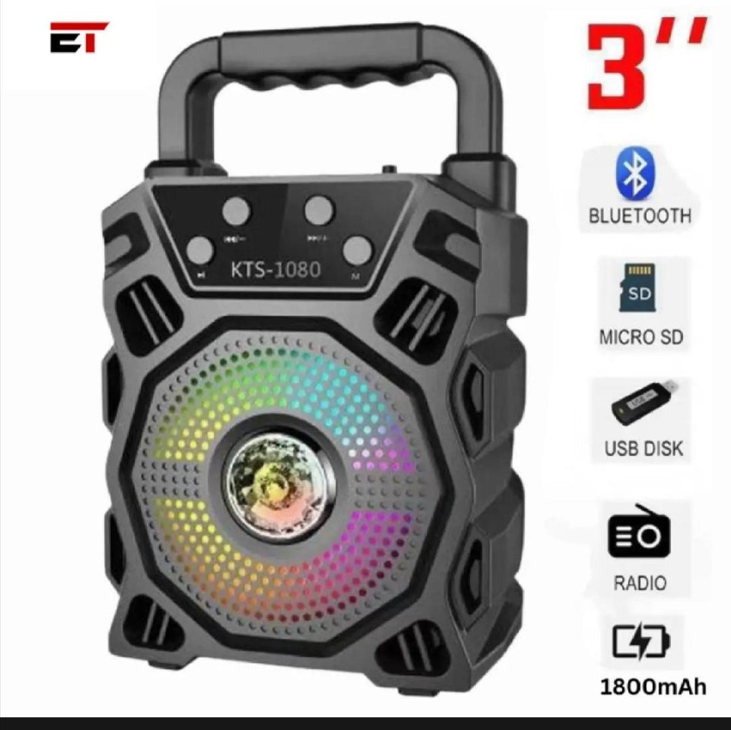 Bluetooth Speaker Black Aluminum Portable Party Use