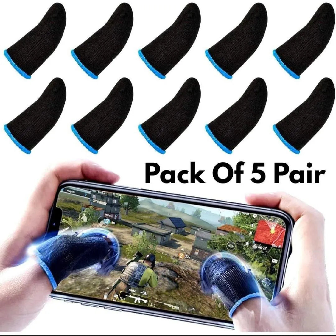 Black Thumb Sleeves for Gaming & Drawing - 5 Pairs Pack