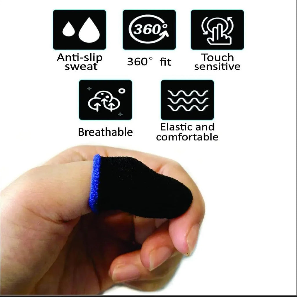 Black Thumb Sleeves for Gaming & Drawing - 5 Pairs Pack