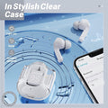 Stylish Grey Bluetooth Earbuds with Clear Case