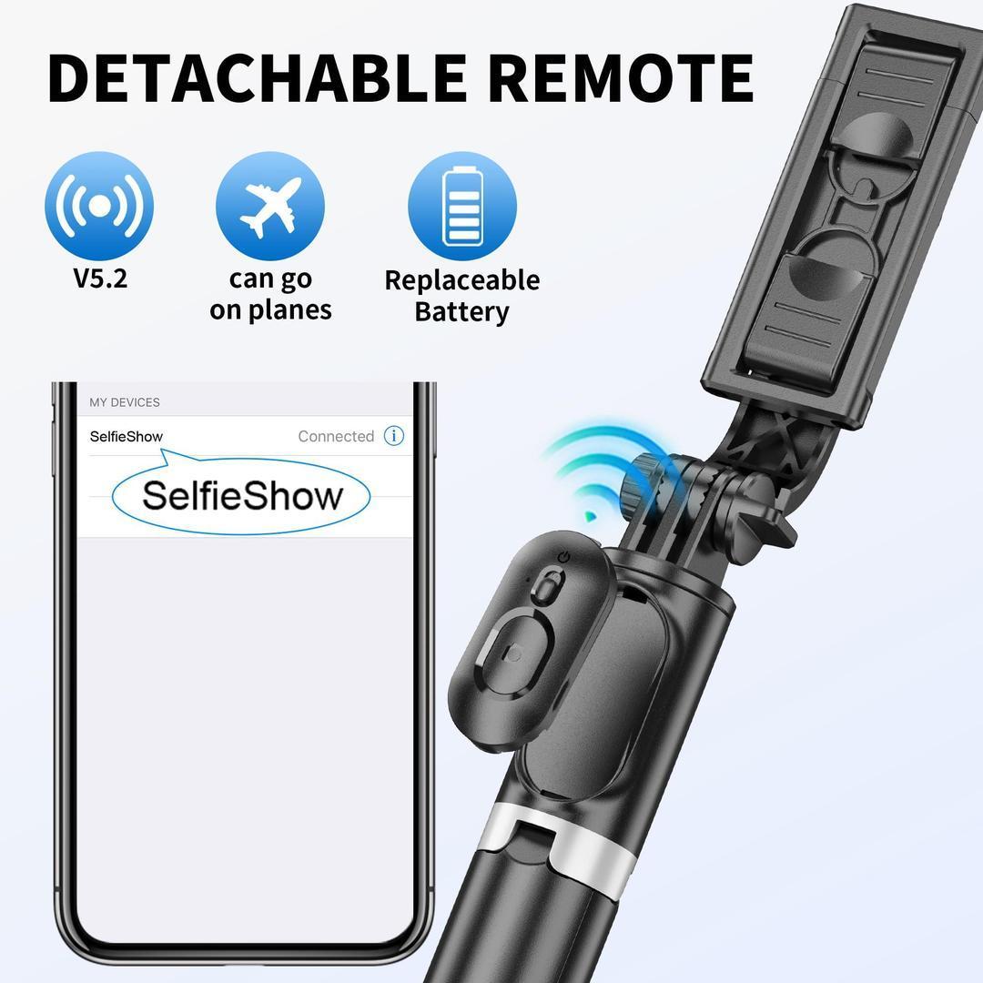 Extendable Selfie Stick with Remote Control ABS Plastic