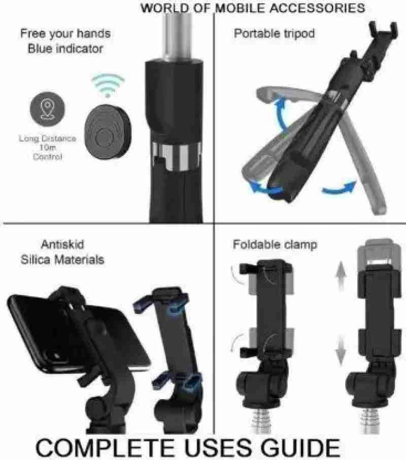 Extendable Selfie Stick with Remote Control ABS Plastic
