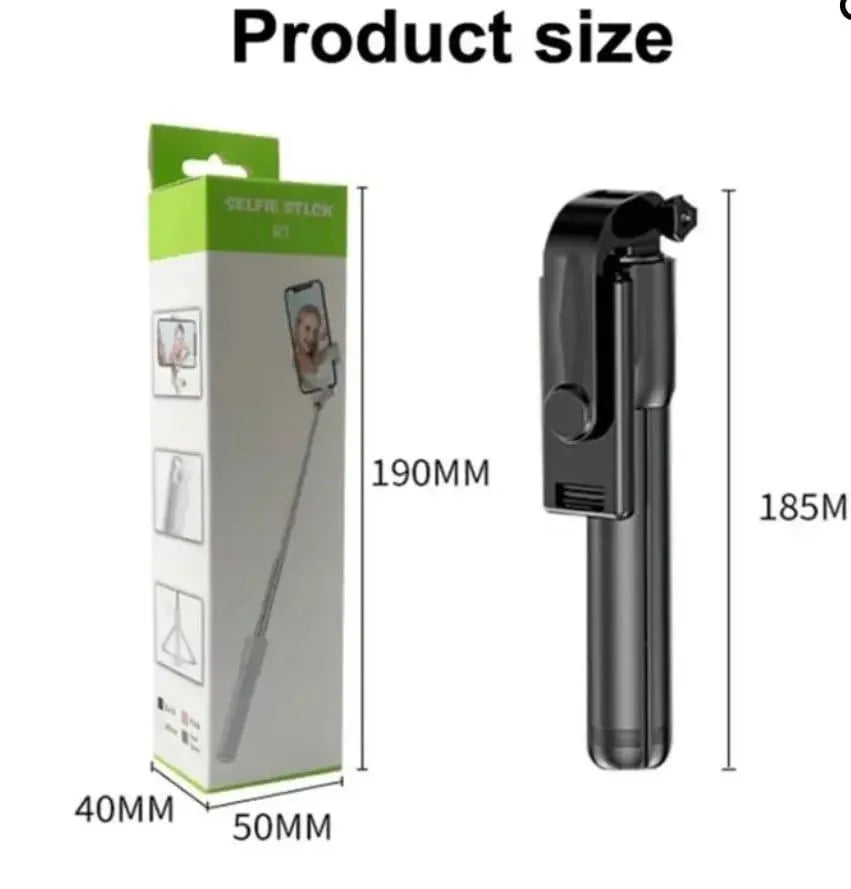 Lightweight Selfie Stick Black ABS 190mm