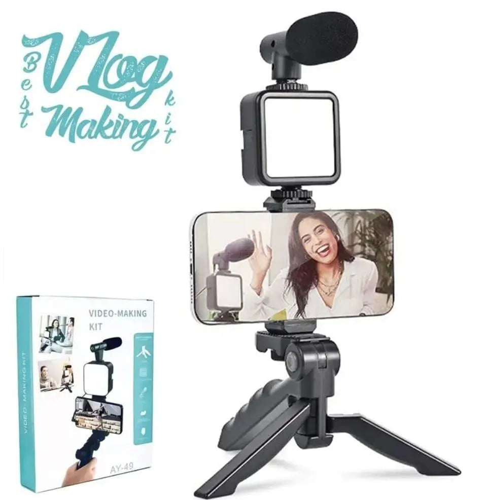 Portable LED Tripod Stand Black 20mAh Battery