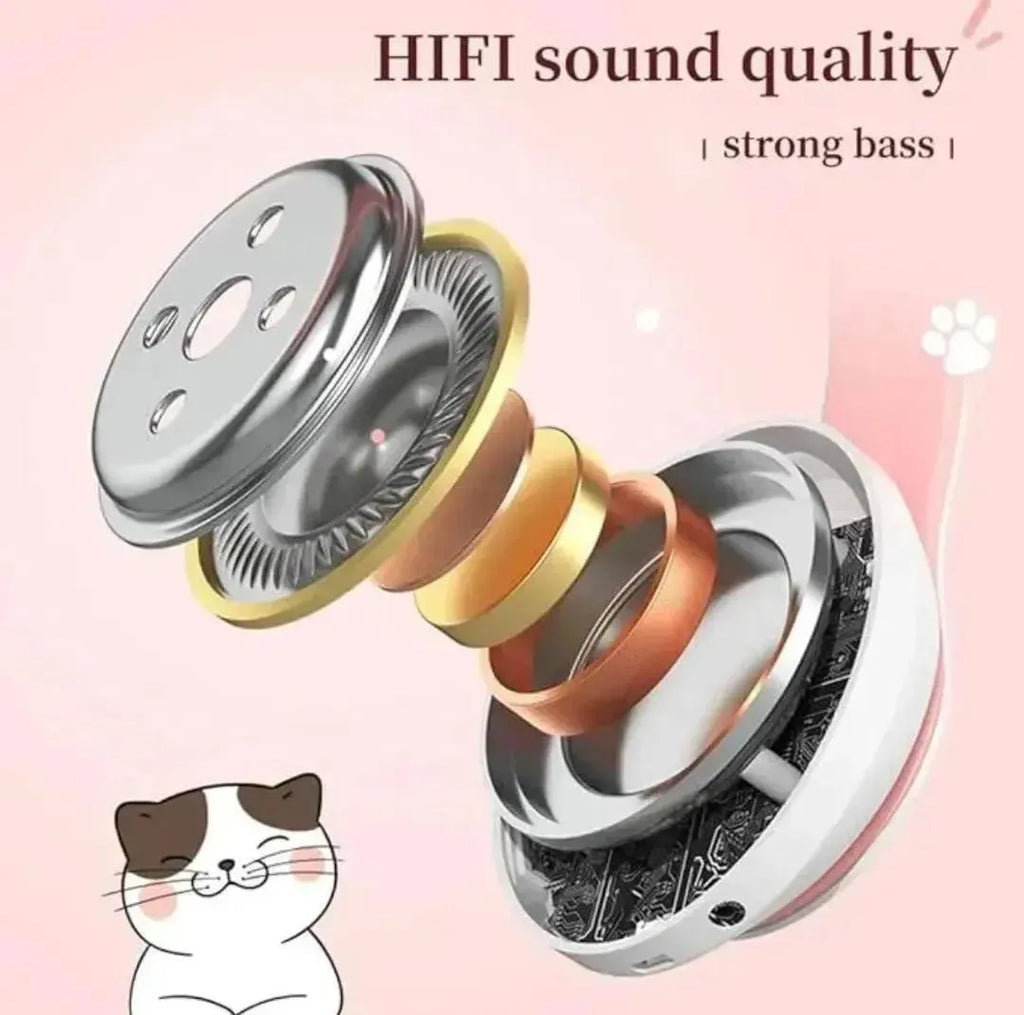 Cat Ear LED Headphones Multicolor ABS for Teens Young Adults