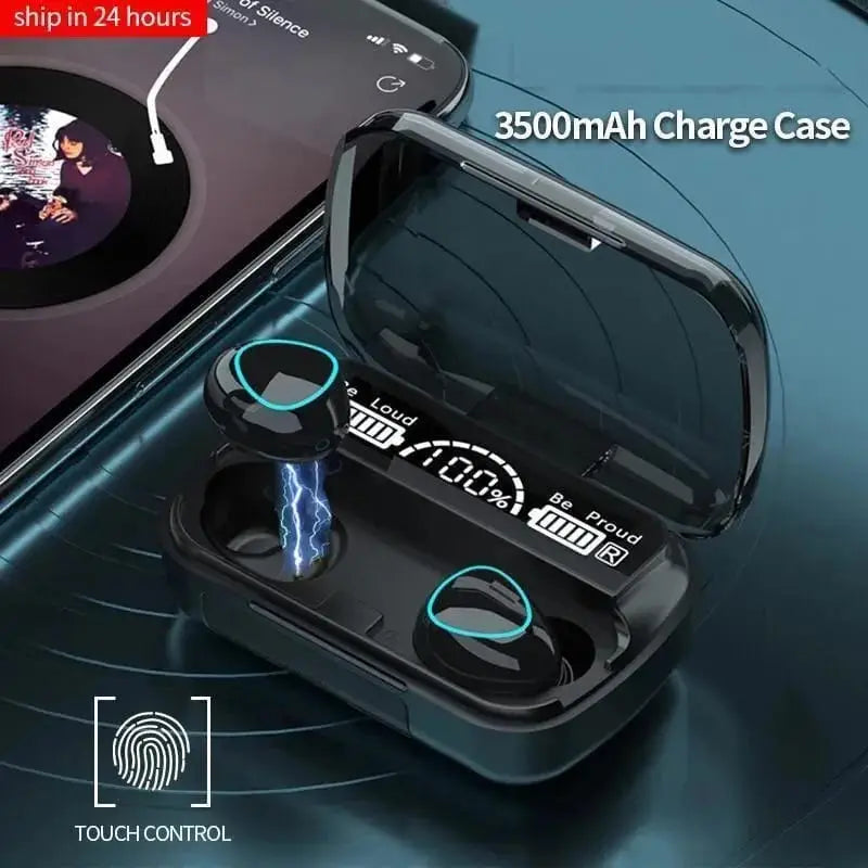 9D Hifi Sound Black LED Display Earbuds 2000mAh Power Bank
