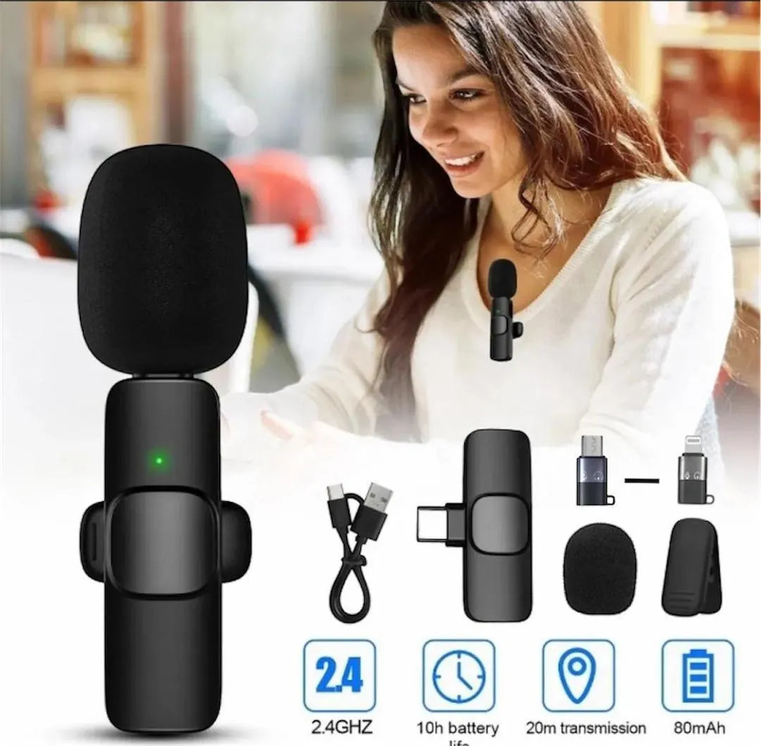 K8 Wireless 3-in-1 Noise Reduction Microphone for Phone Camera