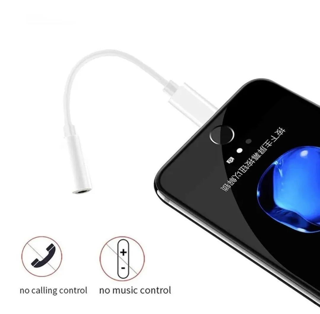 Lightning to Headphone Jack Adapter White Mini iPhone Compatible