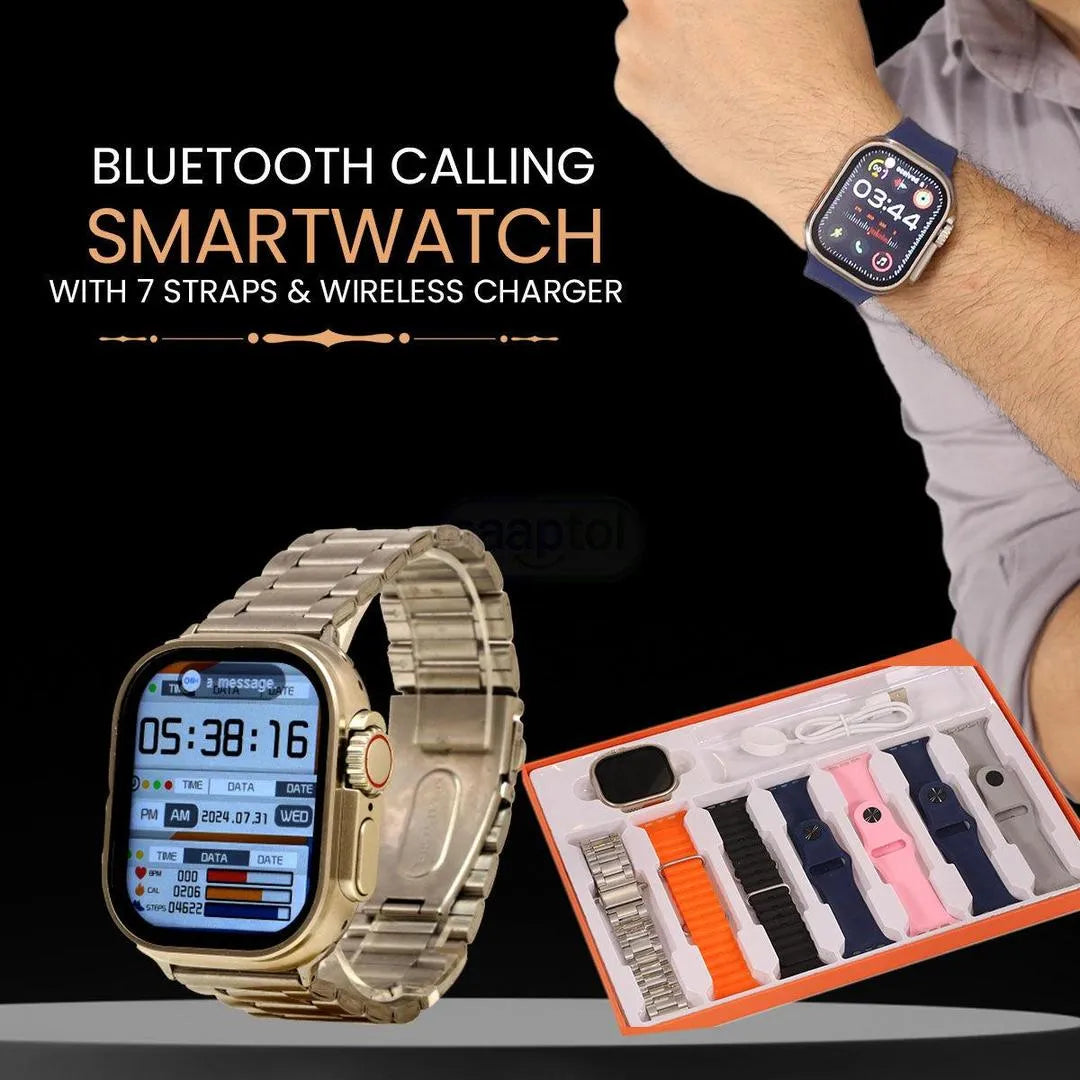 7-in-1 Smart Watch with 7 Straps Bluetooth Fitness Tracker