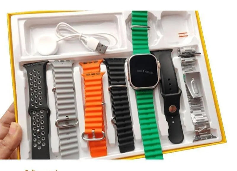 7-in-1 Smart Watch with 7 Straps Bluetooth Fitness Tracker