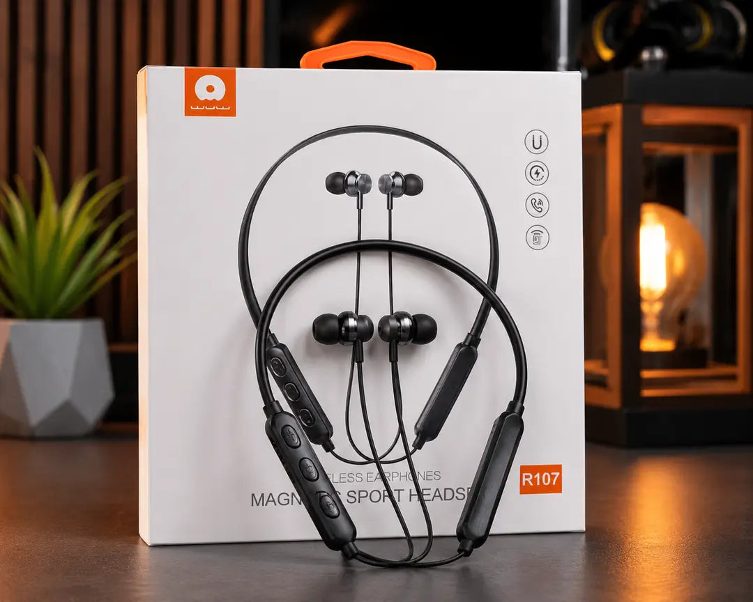 WUW R107 Magnetic Sport Headset Wireless Bluetooth Earphones