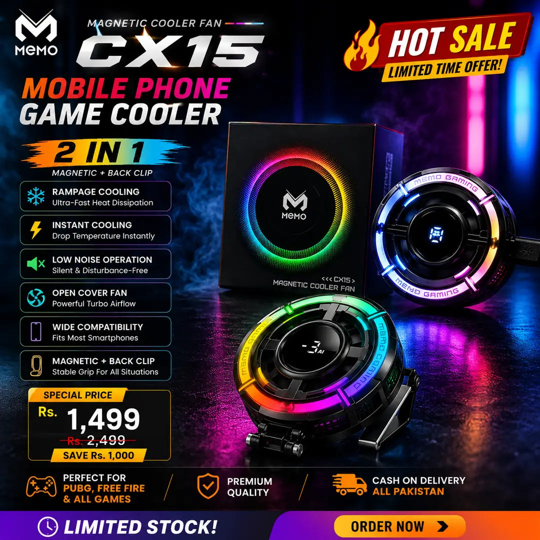 MEMO CX15 Magnetic Mobile Phone Cooler RGB Gaming Cooling Fan