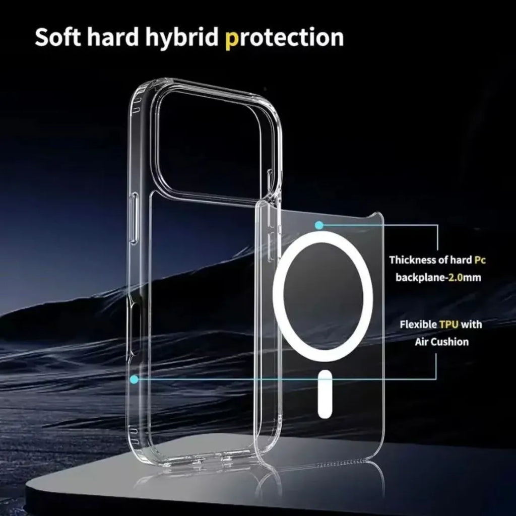 iPhone Mag Safe Clear Acrylic Mobile Cover Orange
