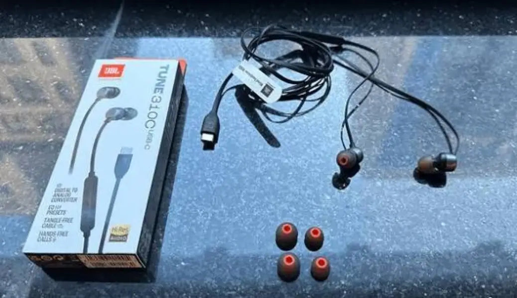 JBL Tune 310C USB-C Wired Handfree Earphones with Mic & Control – Pure Bass Sound