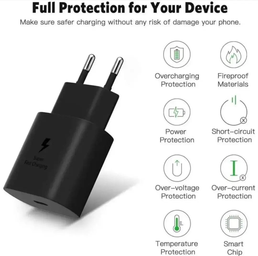 Samsung 25W PD USB-C Charger Black White