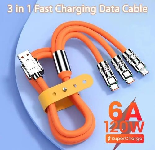 100W Fast Charging Cable Multi Charger Cable Nylon Braided Multiple USB Universal 3 in 1 Charging Cord Adapter with Type-C Micro