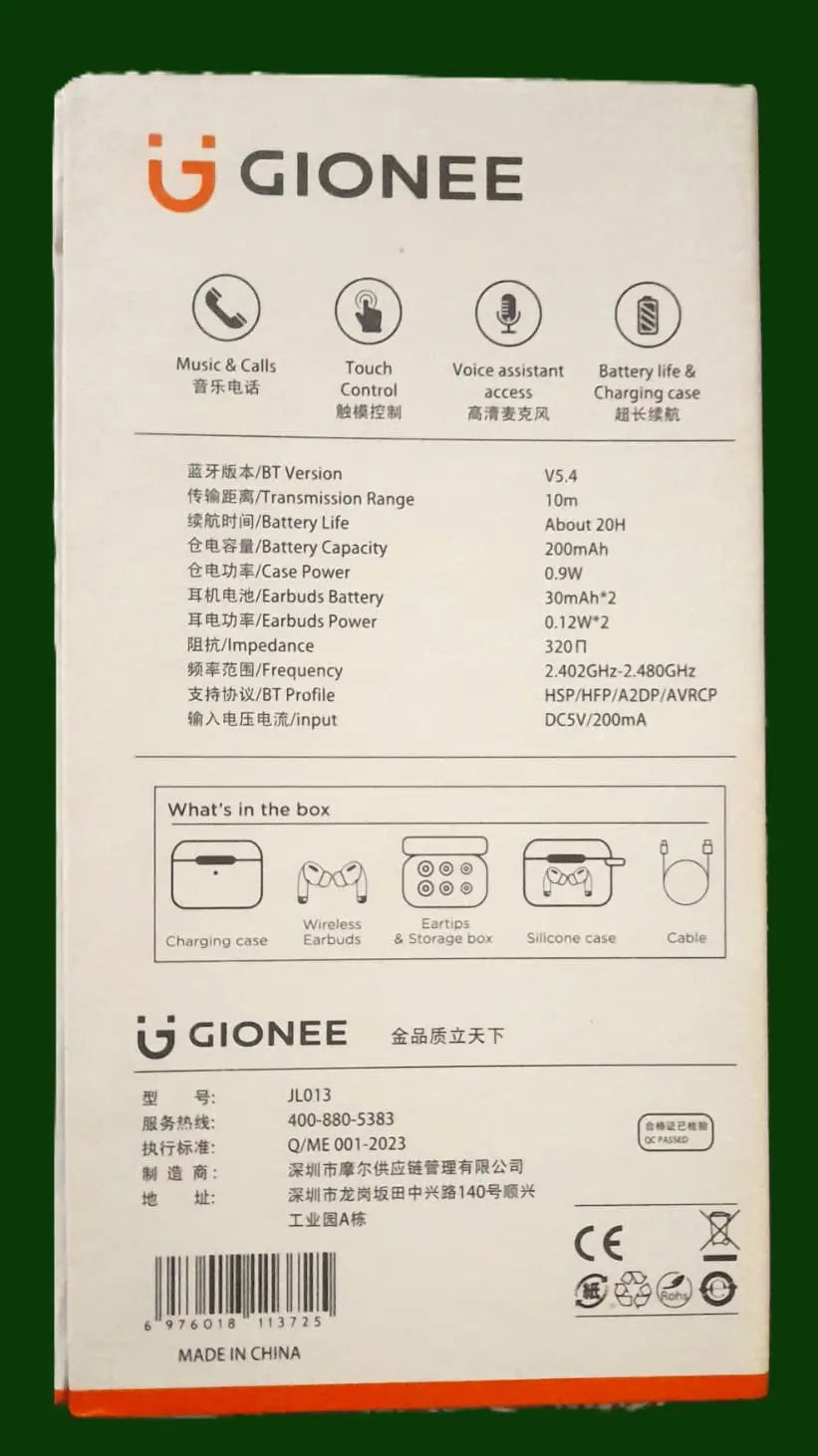 Gionee  White Smart Touch JL 013 Airpods