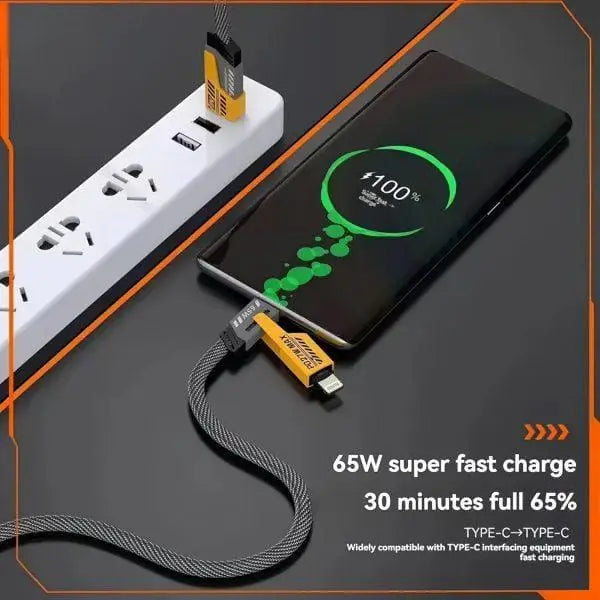4-in-1 Fast Charging Data Cable USB to Type-C, Lightning & Micro USB – High Speed Charging & Data Sync – 1 Meter